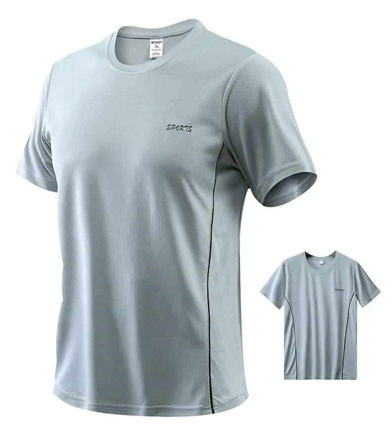 Men's Running Set Summer Quick Drying Sweat-absorbing Short Sleeved T-shirt Shorts Sports Suit Two-piece Set Men