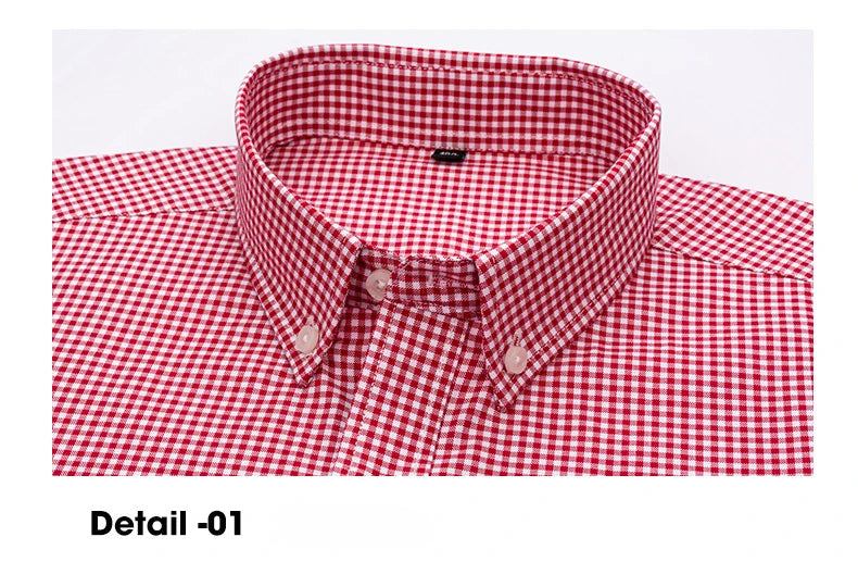 New in Shirt High-Quality 100% Cotton Long-Sleeve Shirts for Men Slim Fit Casual Soft Plaid Tops Single Pocket Houndstooth Cloth