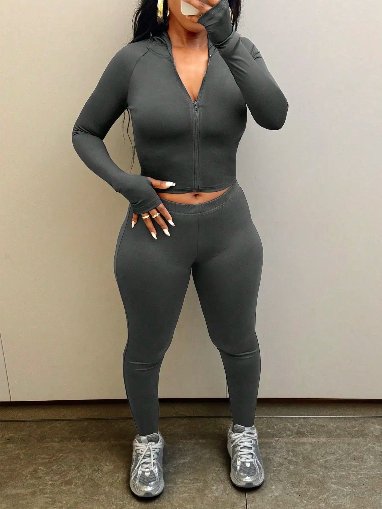 Women's Yoga 2 Piece Set  Solid Color Long Sleeve Tee Top And High Waisted Casual Pant Outdoor Clothing