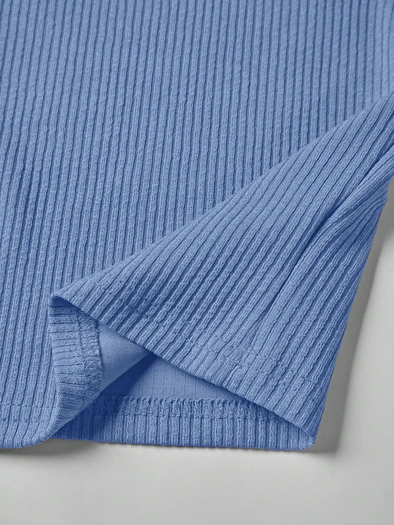 Women's Ribbed Knit Two-Piece Tracksuit - Short Sleeve Crop Top & High-Waisted Wide Leg Pants (Crewneck/Elastic Waist)