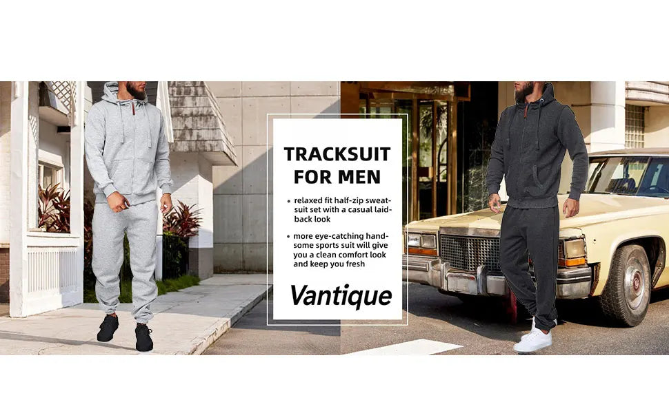 Sweat suits men Tracksuits 2 Piece sets Athletic Jogging suits Hoodie Casual Long Sleeve Zipper Outfits for men