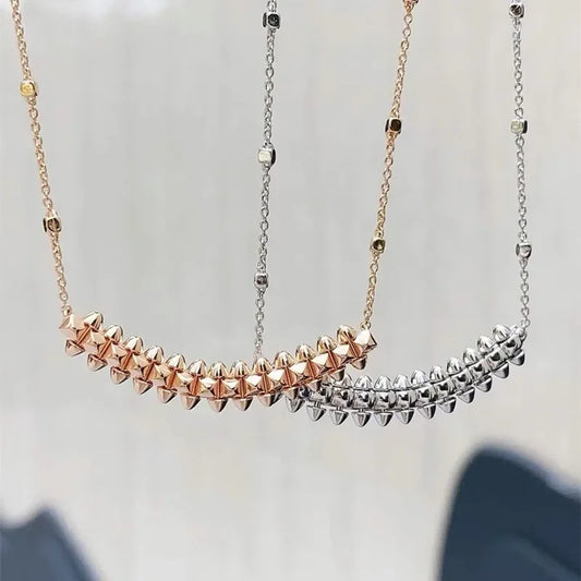 European hot selling brand 925 Sterling Silver rivet Necklace women's punk fashion light luxury jewelry party gift