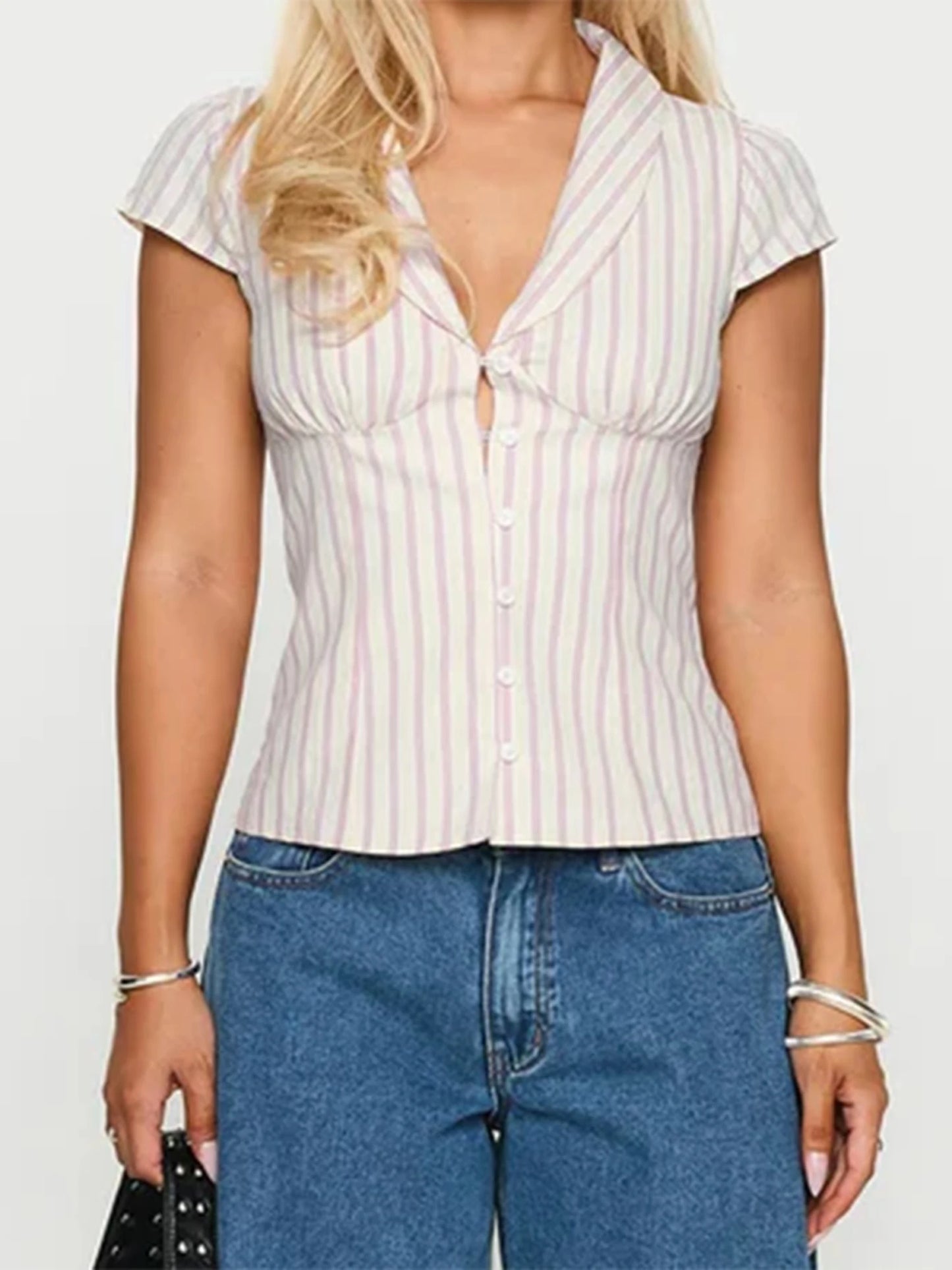 Women Floral Print Blouse Sleeveless Round Neck Ruffle Hem Button Down Casual Tank Top Summer Streetwear Fashion