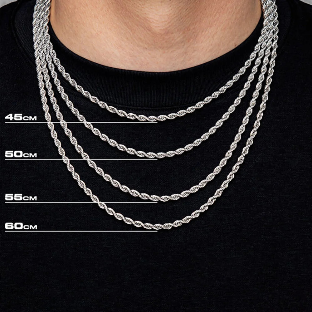 2,3,5mm Gold Rope Chain for Men & Women 18k Real Gold Plated Diamond Cut Gold Necklace 18 to 24 Inch