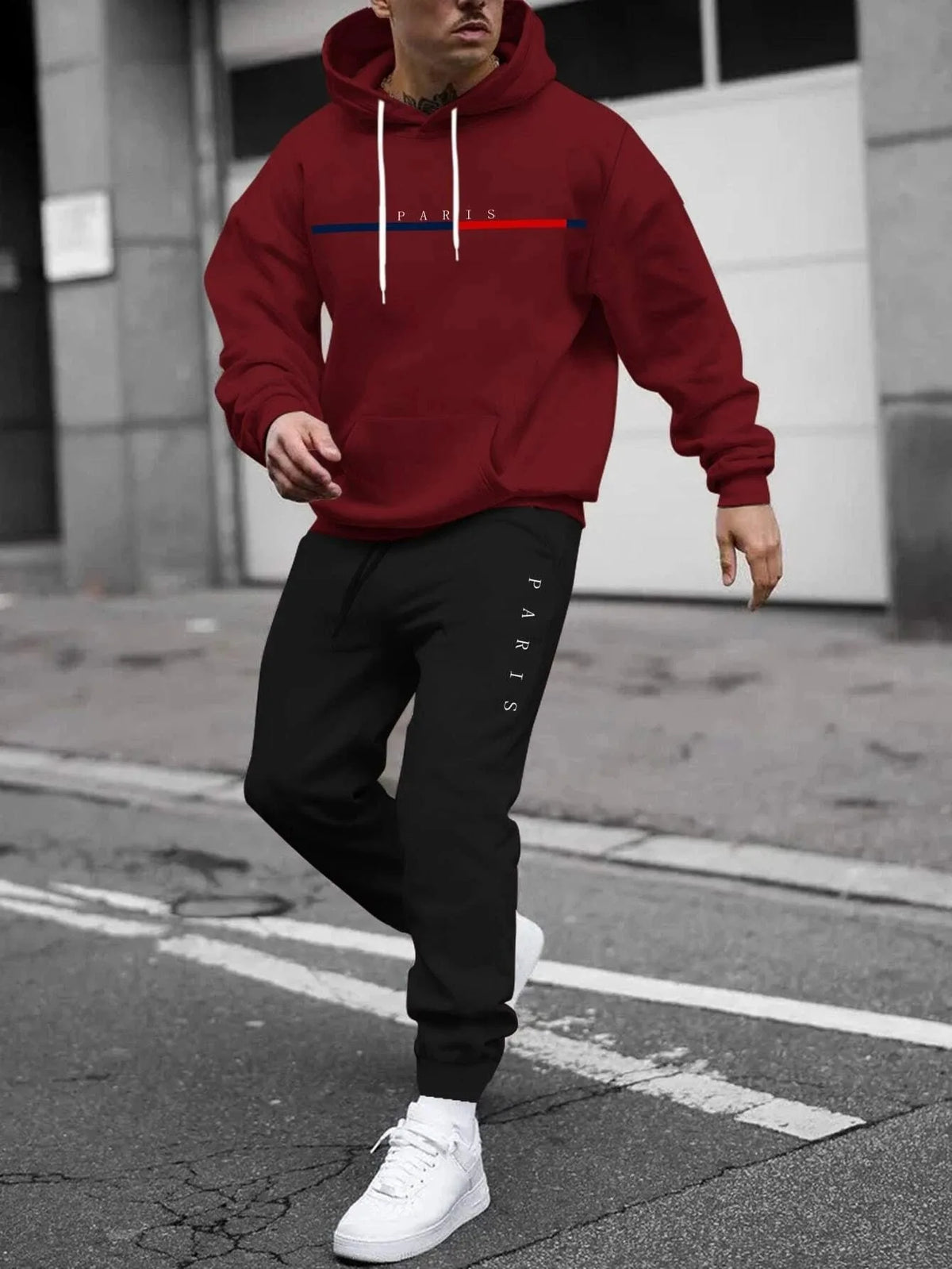 Autumn Winter Piece Set for men Drawstring Women's Tracksuit Hooded Suit Quality Comfortable Casual Pullover Fashion Daily