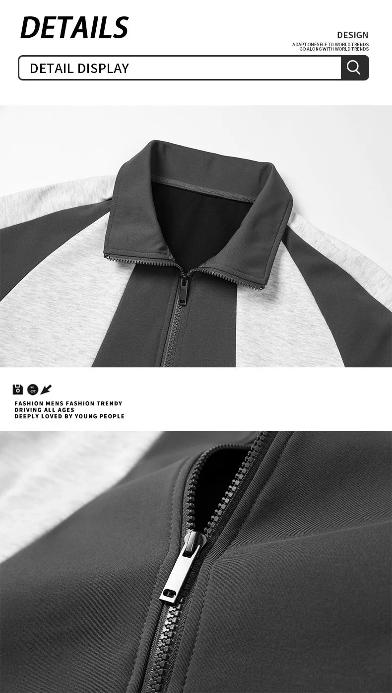 Men's Sportswear Set for Autumn 2026 Sports Jacket + Sports Pants Jogging Stylish Sports Suit Running Tracksuit 2 Piece Set