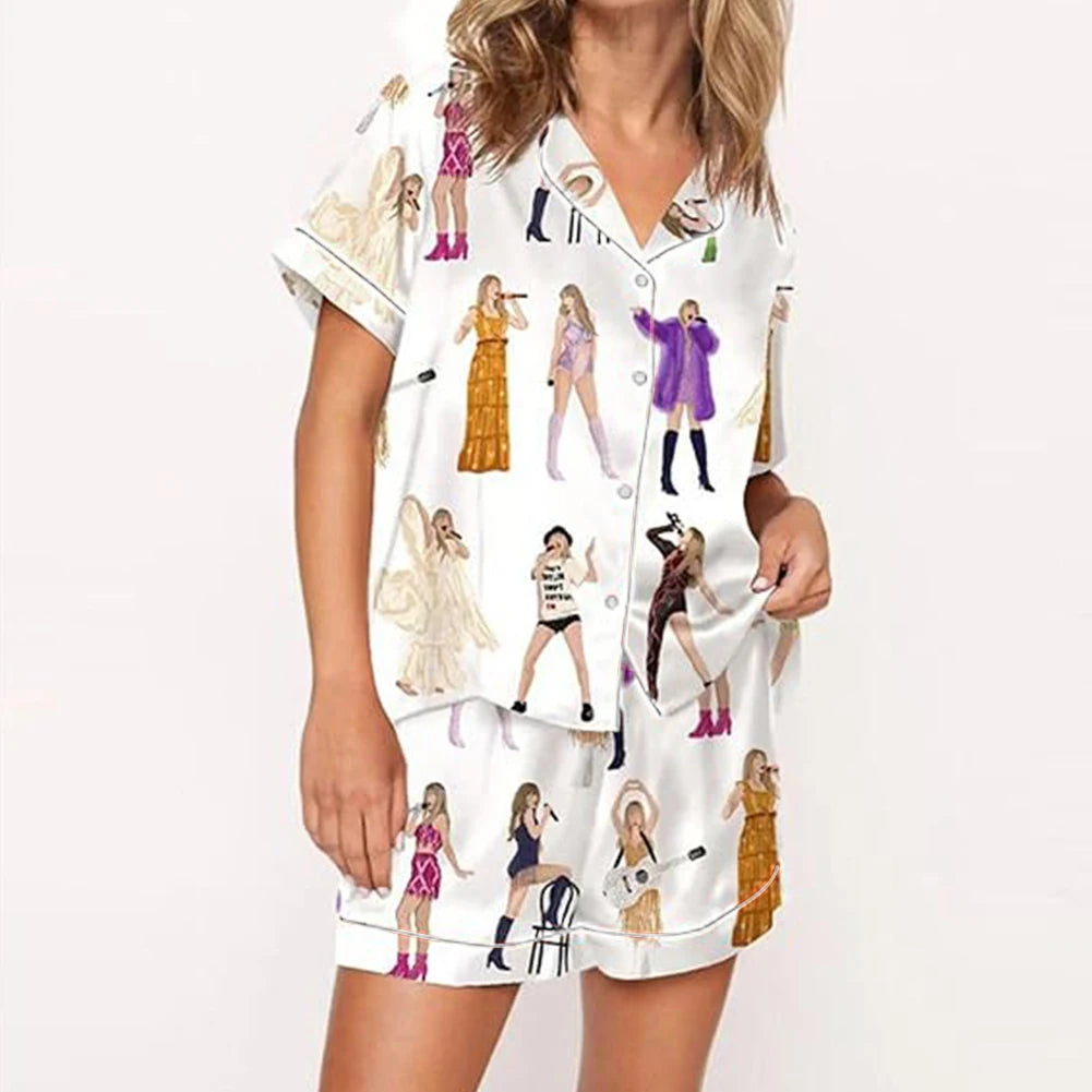 Women Taylor Pajamas Set Shirt And Pant 2 Piece Pajama Set Comfortable Homewear Loungewear Lounge Set Gift For Fans Nightwear
