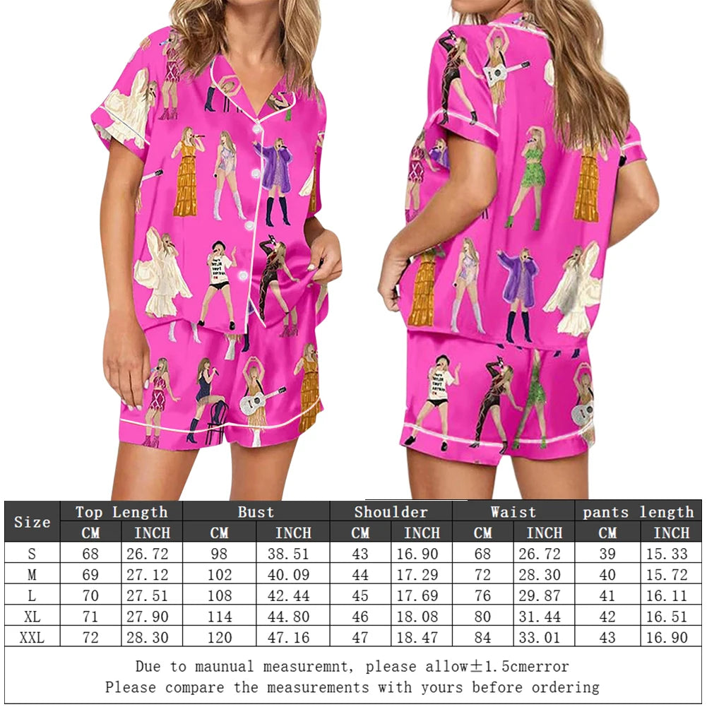 Women Taylor Pajamas Set Shirt And Pant 2 Piece Pajama Set Comfortable Homewear Loungewear Lounge Set Gift For Fans Nightwear