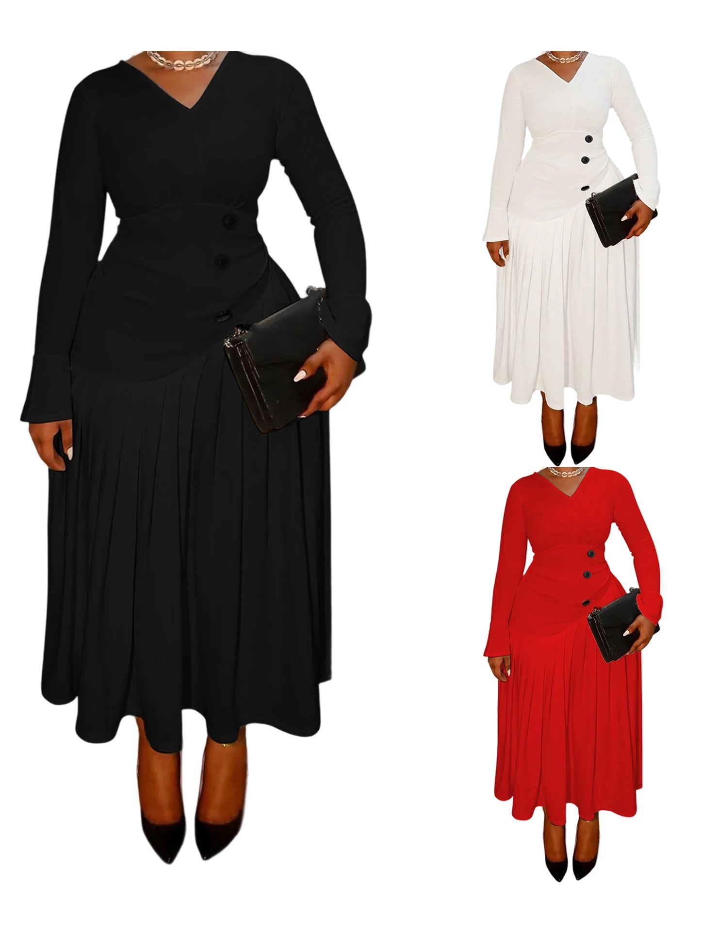 Women s Plus Size Maxi Dress with Short Sleeves and Empire Waist Detail Elegant Long Flowy Dress for Special Occasions