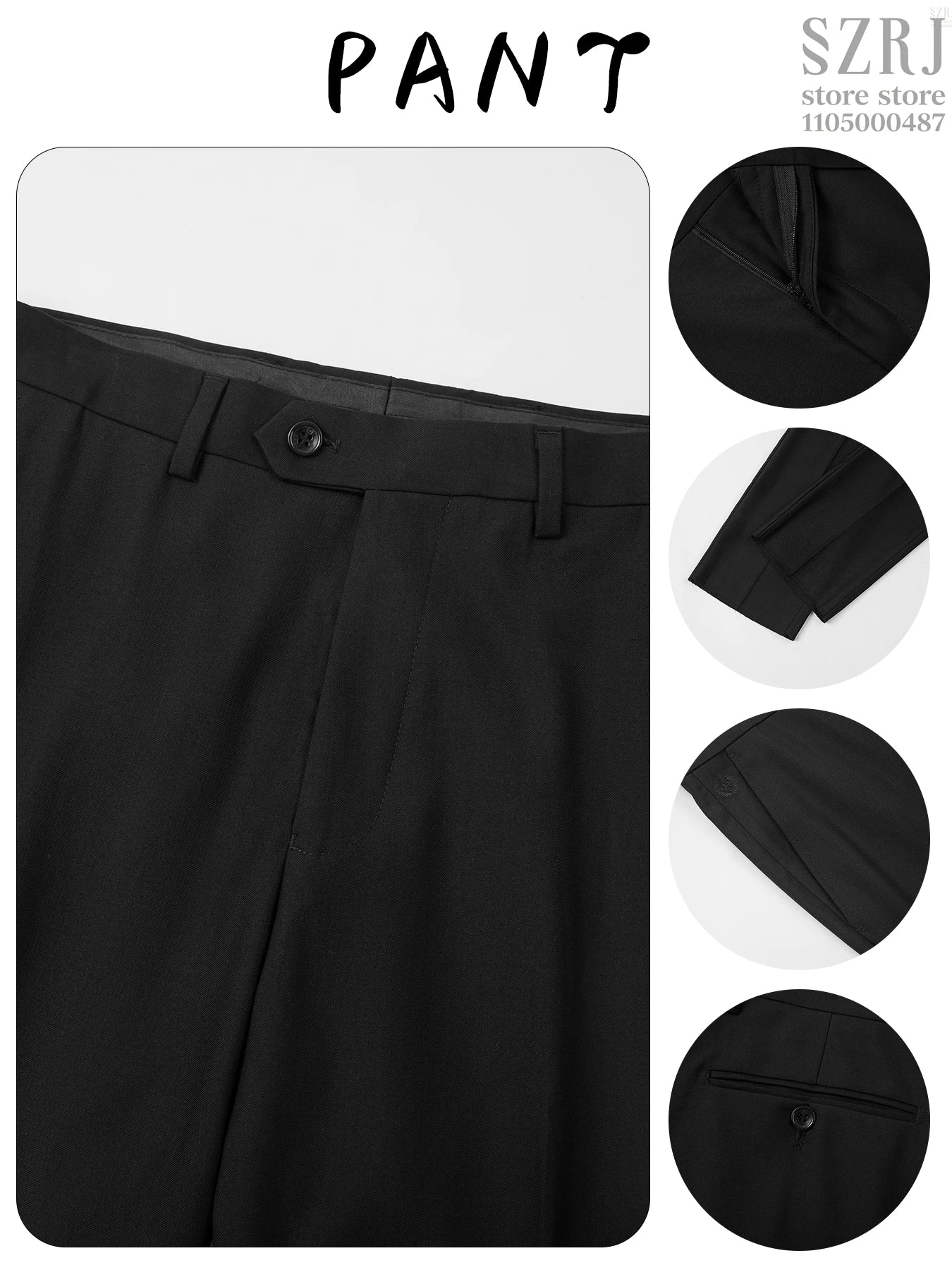 Men's 3 - Piece Suit Set, Featuring Decorative Lapel Design, Includes Jacket, Vest & Pants, Ideal for Formal Occasions,Wedding