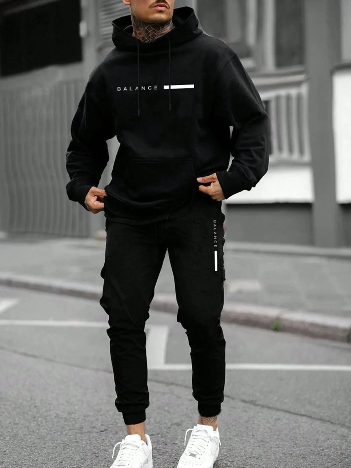 Autumn Winter Piece Set for men Drawstring Women's Tracksuit Hooded Suit Quality Comfortable Casual Pullover Fashion Daily