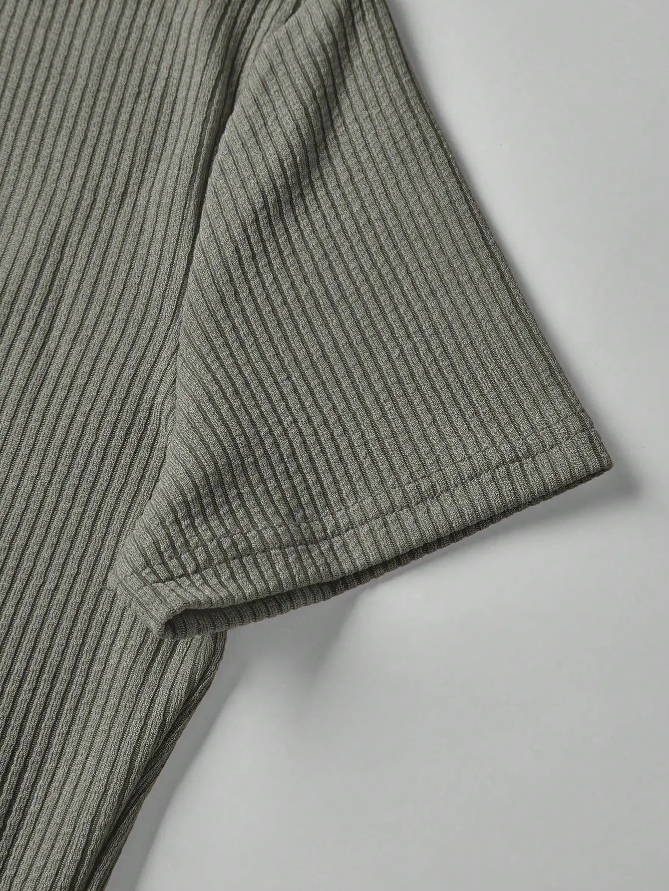 Women's Ribbed Knit Two-Piece Tracksuit - Short Sleeve Crop Top & High-Waisted Wide Leg Pants (Crewneck/Elastic Waist)