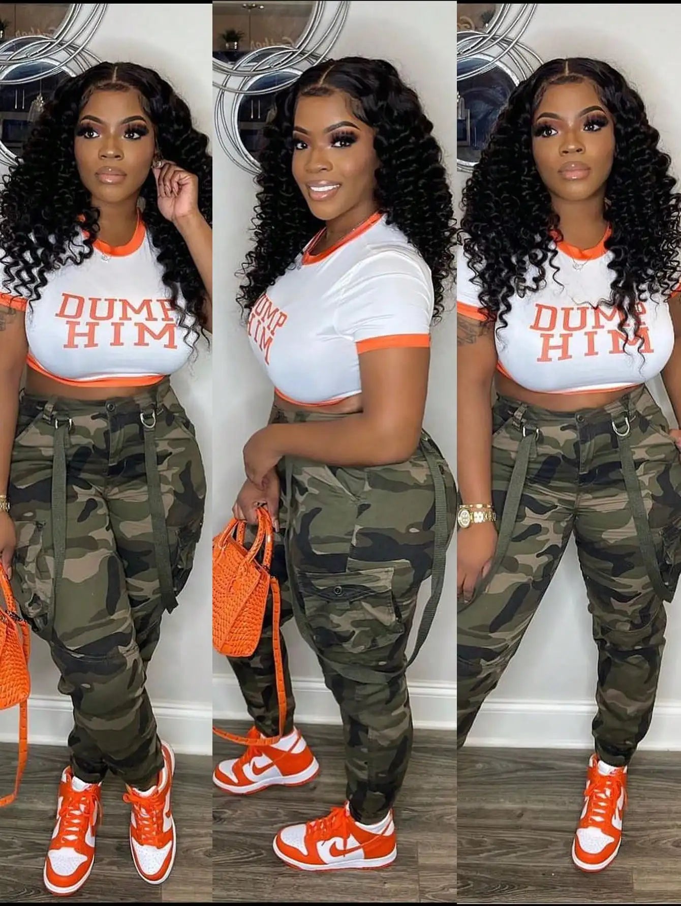 Women's Y2K Camo Cargo Pants - High-Waisted Slim Fit Army Fatigue with Suspenders, Casual Jogger Sweatpants