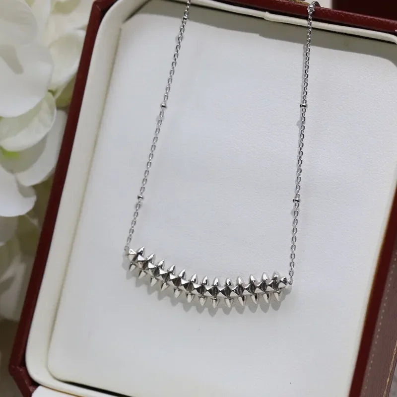European hot selling brand 925 Sterling Silver rivet Necklace women's punk fashion light luxury jewelry party gift