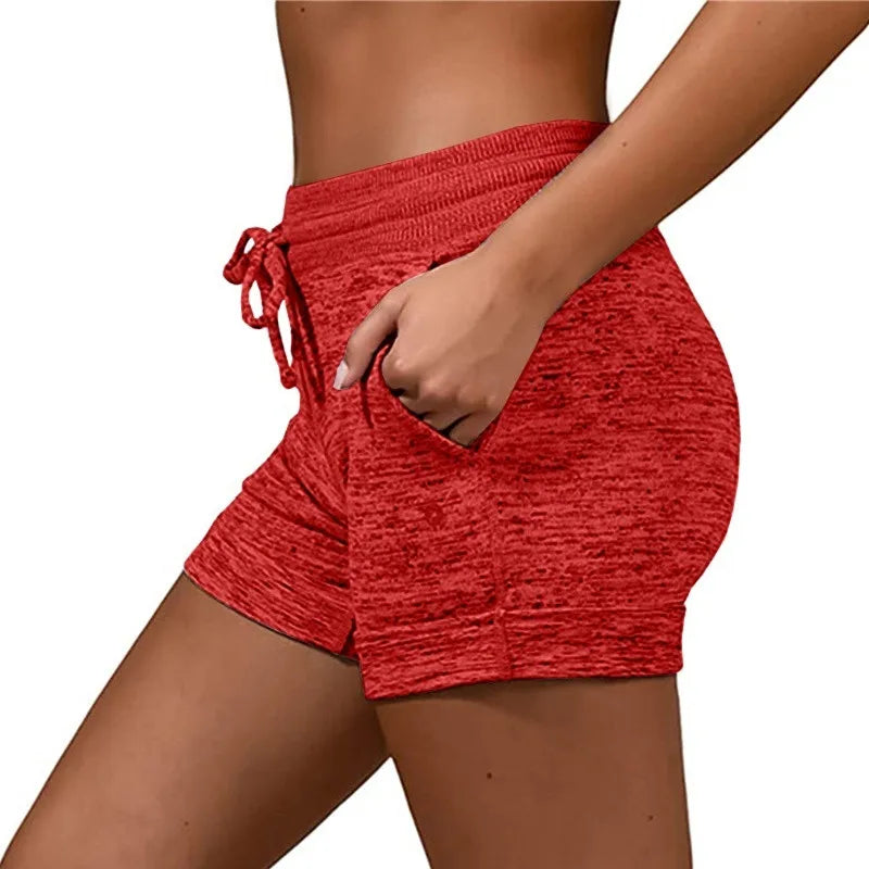 Summer Women's Shorts Printing Elastic High Waist Casual Sport Fitness Running Oversize Female Sweatpants
