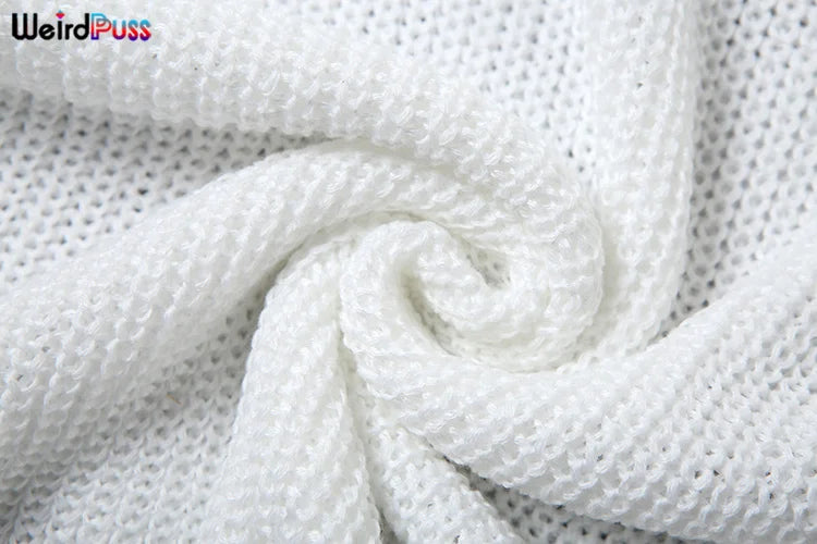Weird Puss Crochet Sheer Women Dress Halter V Neck Backless Bandage Elastic Sheath Sexy Robe 2024 Summer Vacation Dating Bodycon