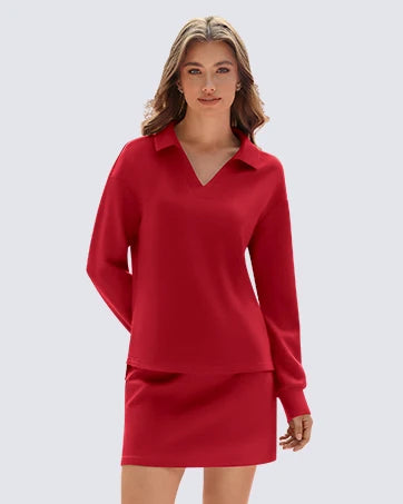 Two Piece Sets for Women 2024 Casual Tracksuit Sweatshirt Skorts Matching Set Lounge Tennis Jogger Sweat Suit