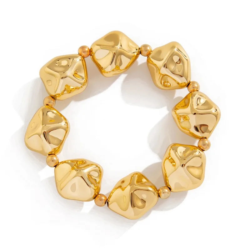 Light Luxury Irregular Necklace Set, Fashionable Geometric Special-shaped Beaded Collarbone Chain