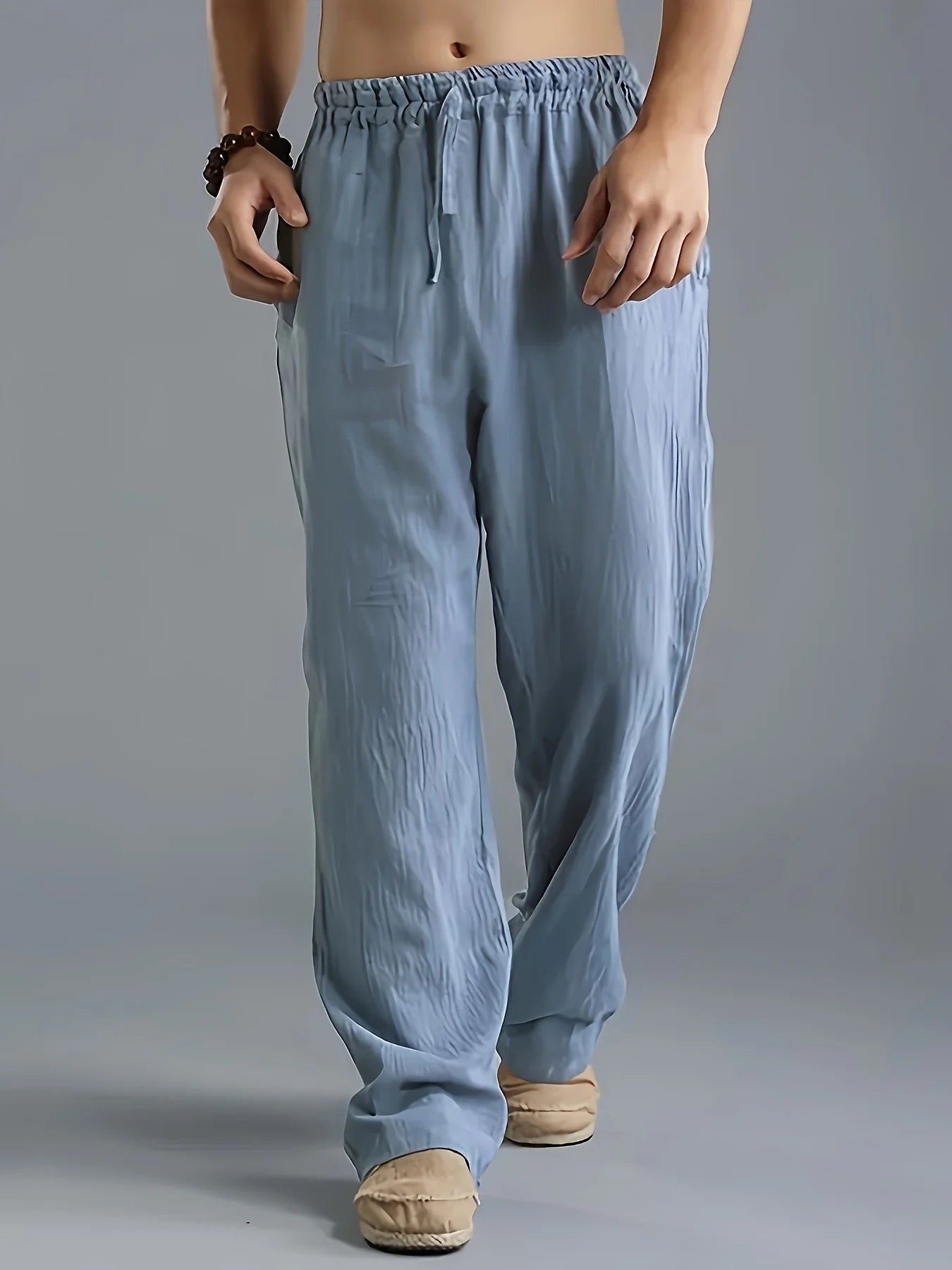 Men's plus-size slacks linen breathable sweatpants