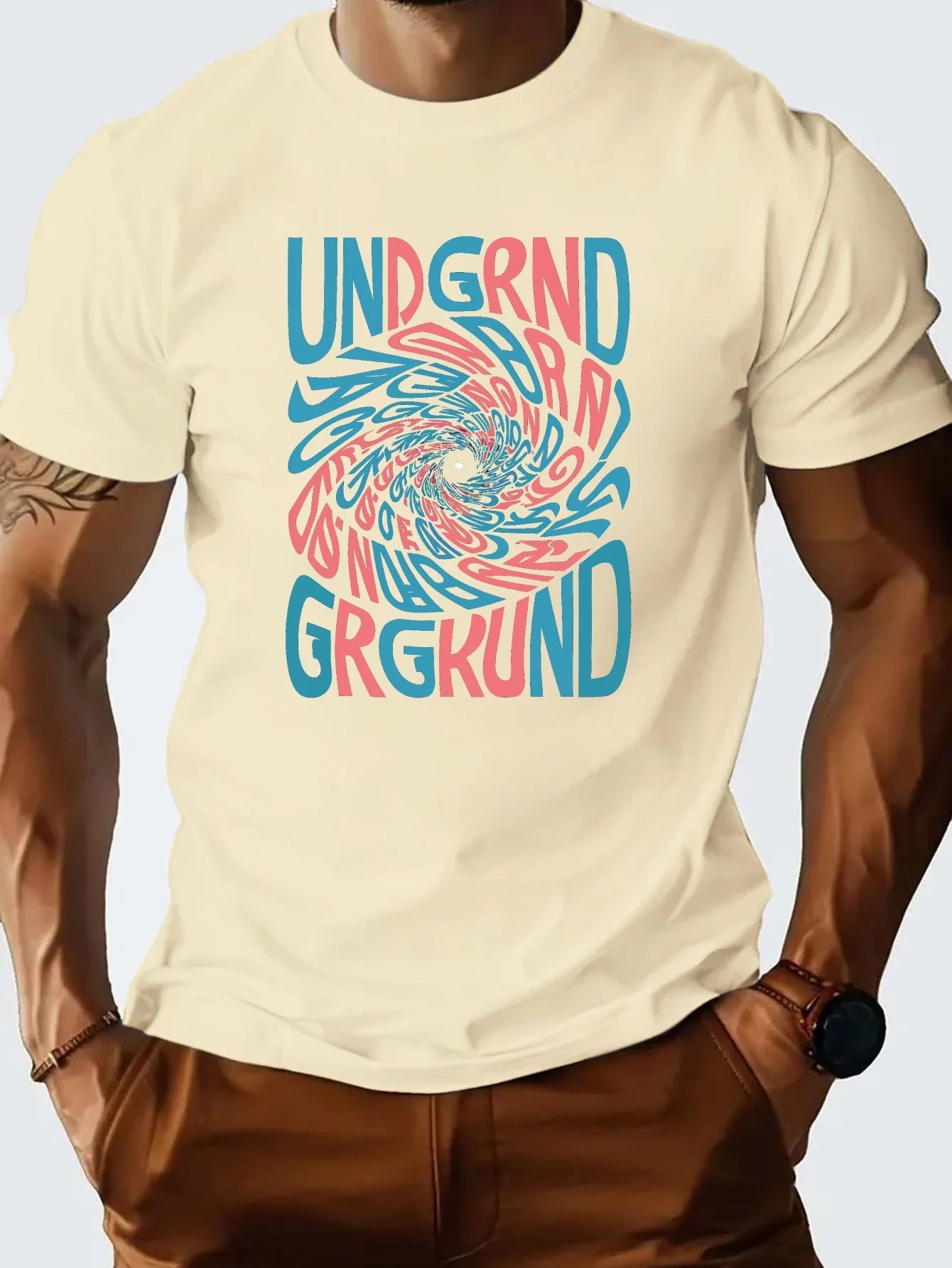 Fashion Print Cotton short-sleeved T-shirt American fashion trendy brand printed bottoming shirt for men and teenagers spring an