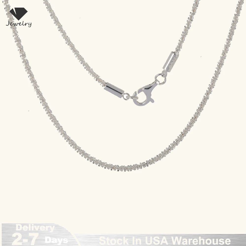 Italian Handmade Chopin Chain Necklace Solid 925 Sterling Silver Man Woman Basic Neck Chain Jewelry for Pendant Ships from USA