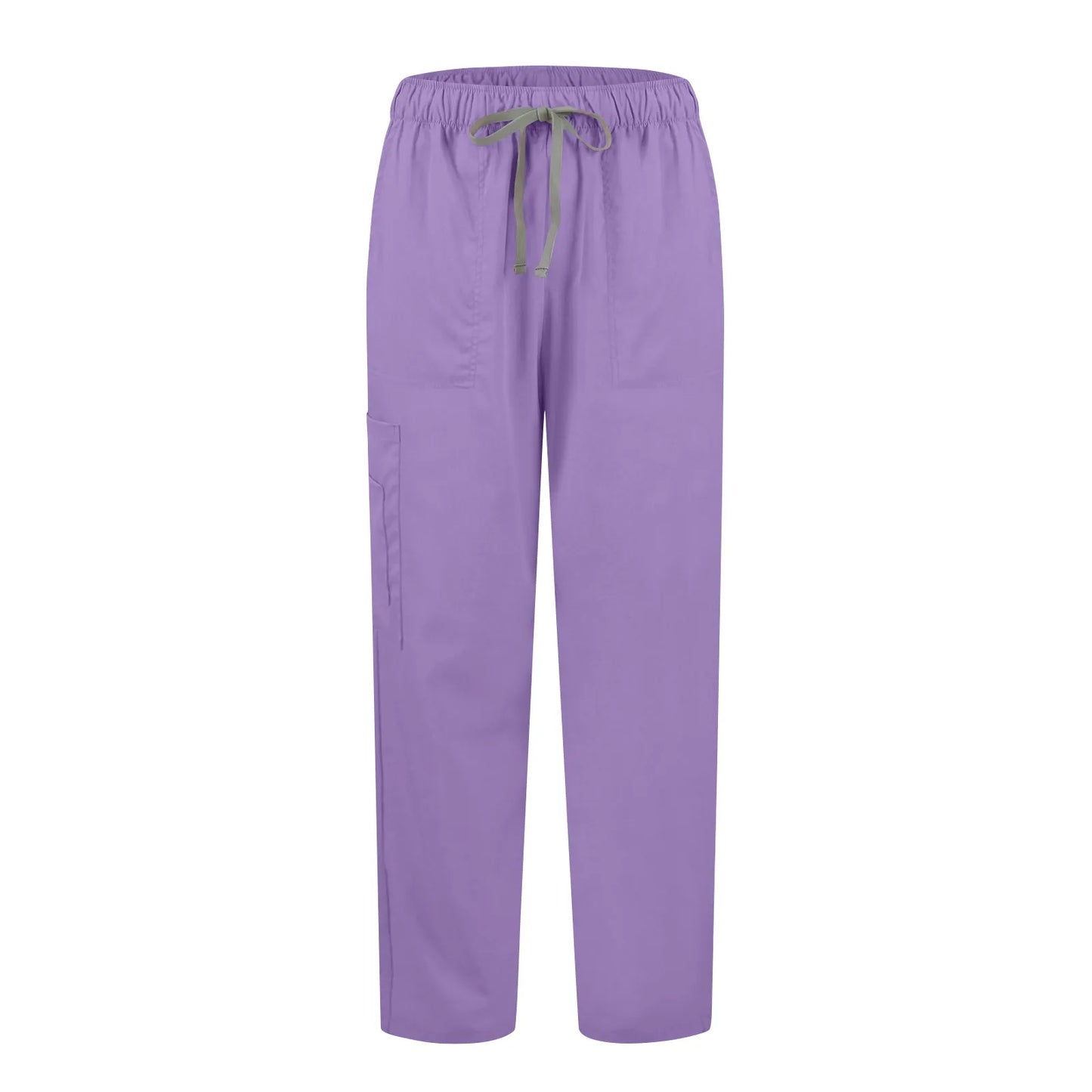 Women Two-Piece Set Solid Color Stand-Up Collar Short-Sleeve Top With Zipper Pocket And Matching Pants Professional Workwear