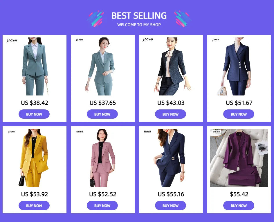 Fashion Business Women Interview Pants Suit