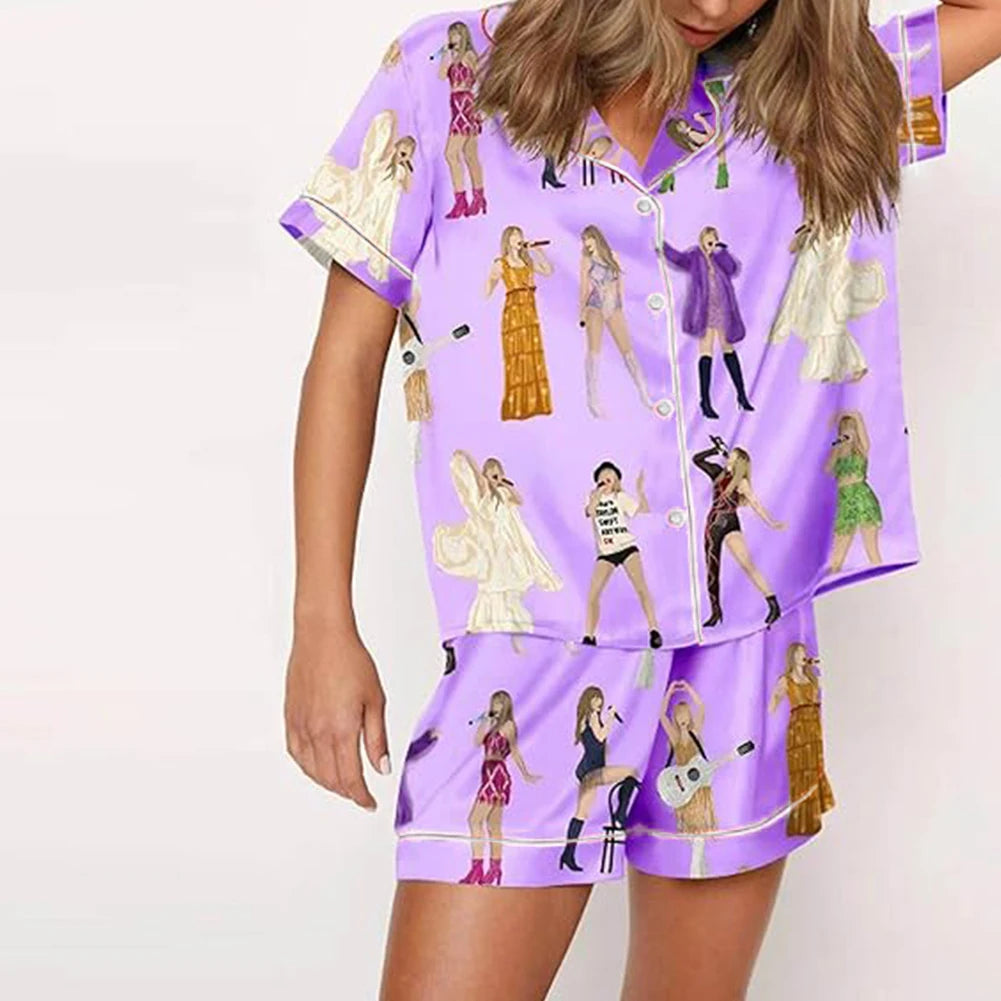 Women Taylor Pajamas Set Shirt And Pant 2 Piece Pajama Set Comfortable Homewear Loungewear Lounge Set Gift For Fans Nightwear