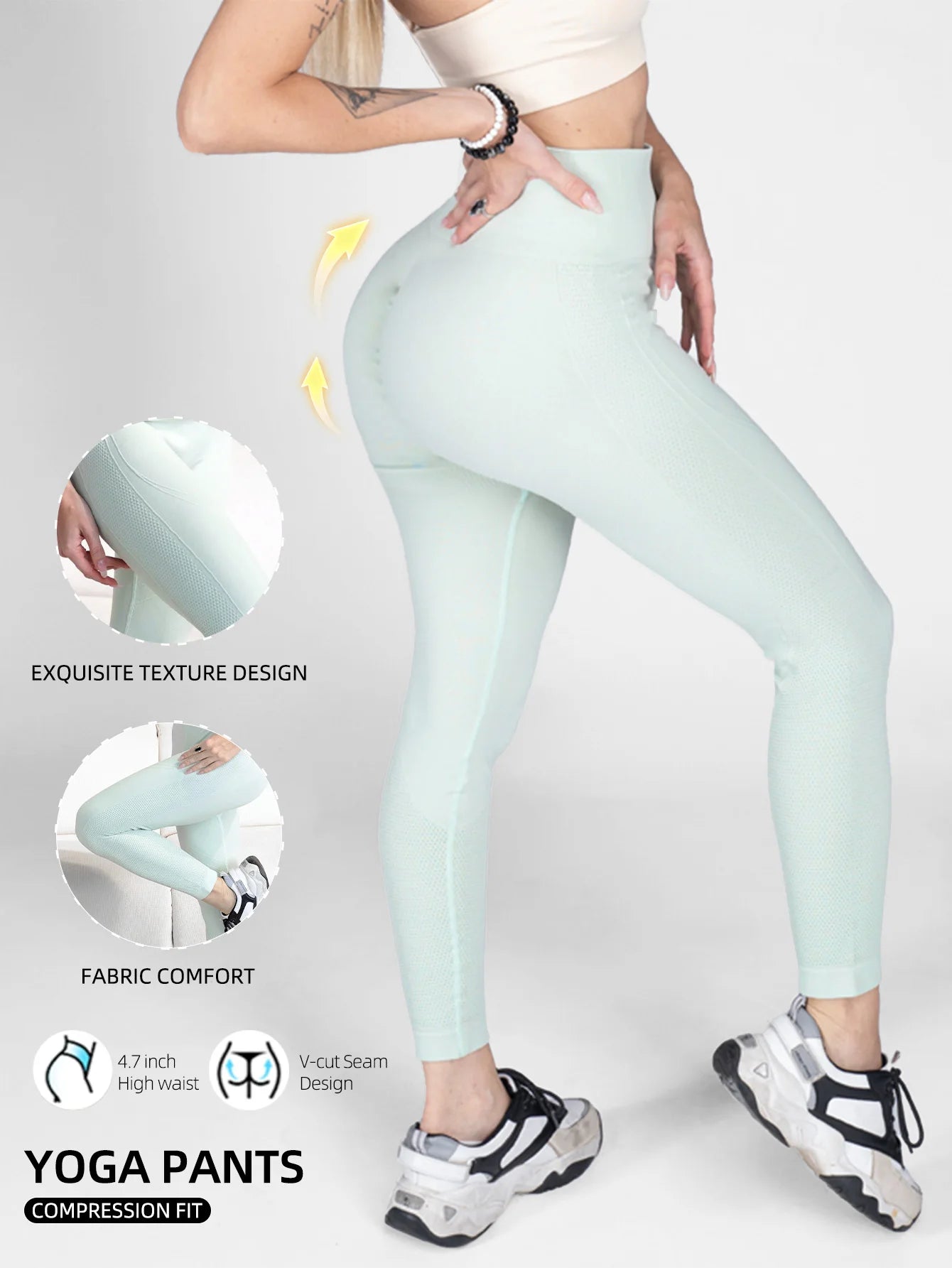 High Waisted Yoga Pants for Women - Tummy Control Workout Leggings with Pockets,4-Way Stretch Squat Proof Fabric |,Moisture Wick