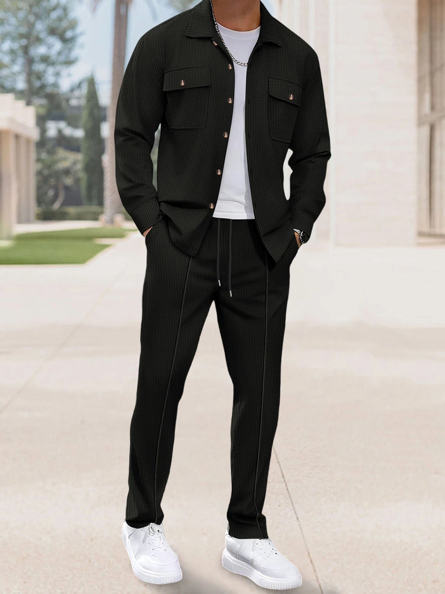 Men s 2-Piece Suit  Fit Blazer with Matching Trousers Formal Business Attire for Fall Events and Occasions