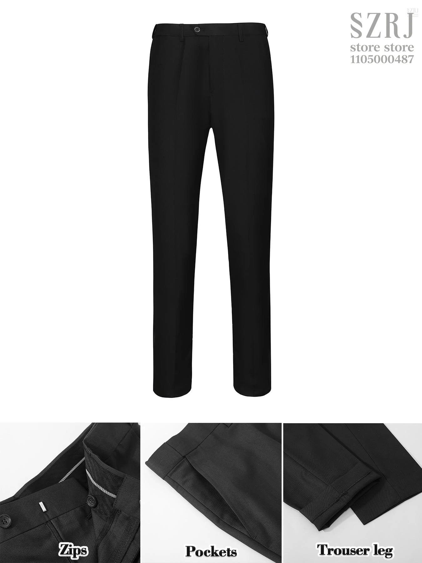 4pcs Men's Suit: Blazer, Vest, Pants, Black Tie.  One Button, Plain Color Tuxedo. Regular Fit. For Wedding, Groomsman Attire.