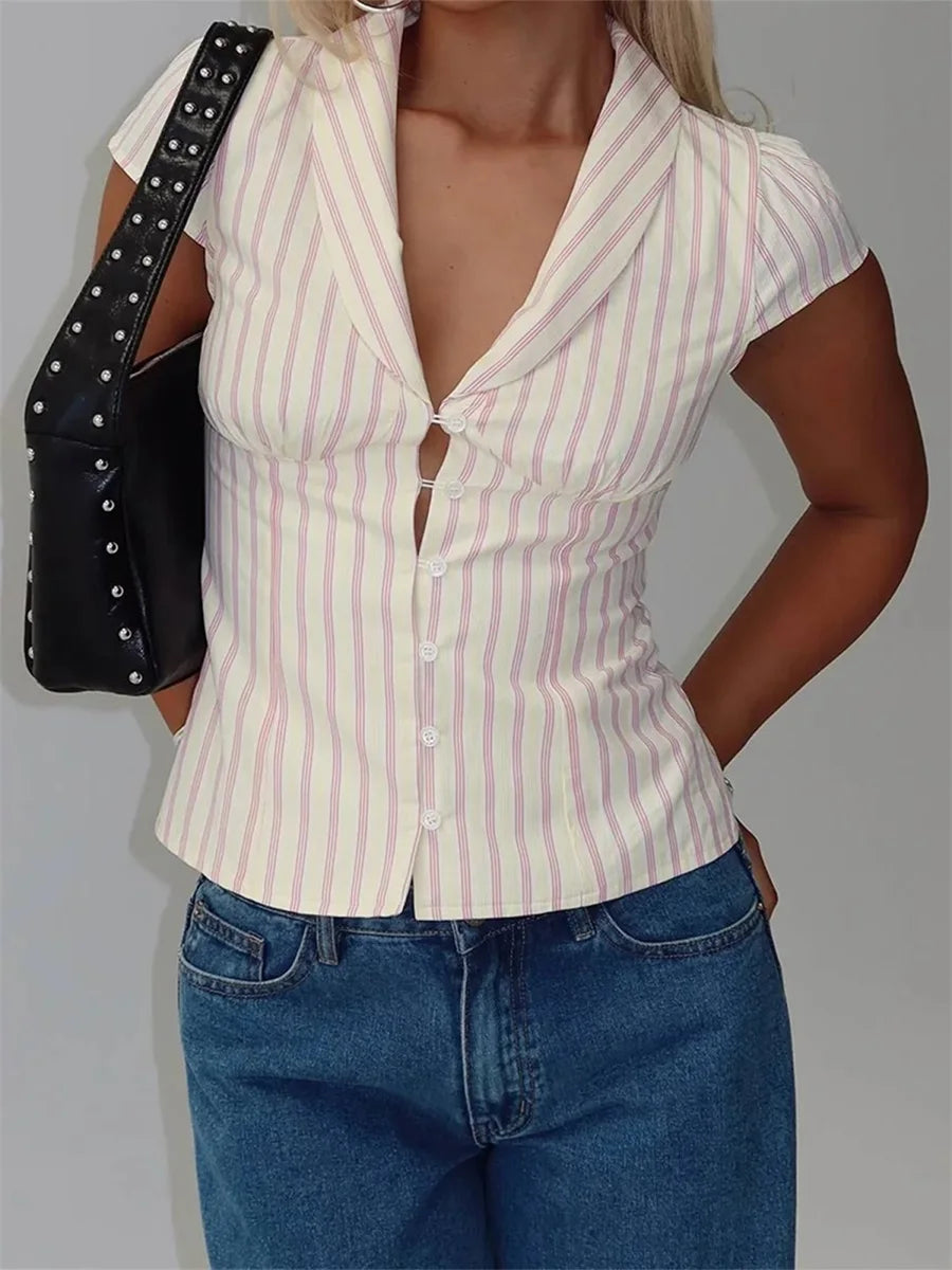 Women Floral Print Blouse Sleeveless Round Neck Ruffle Hem Button Down Casual Tank Top Summer Streetwear Fashion