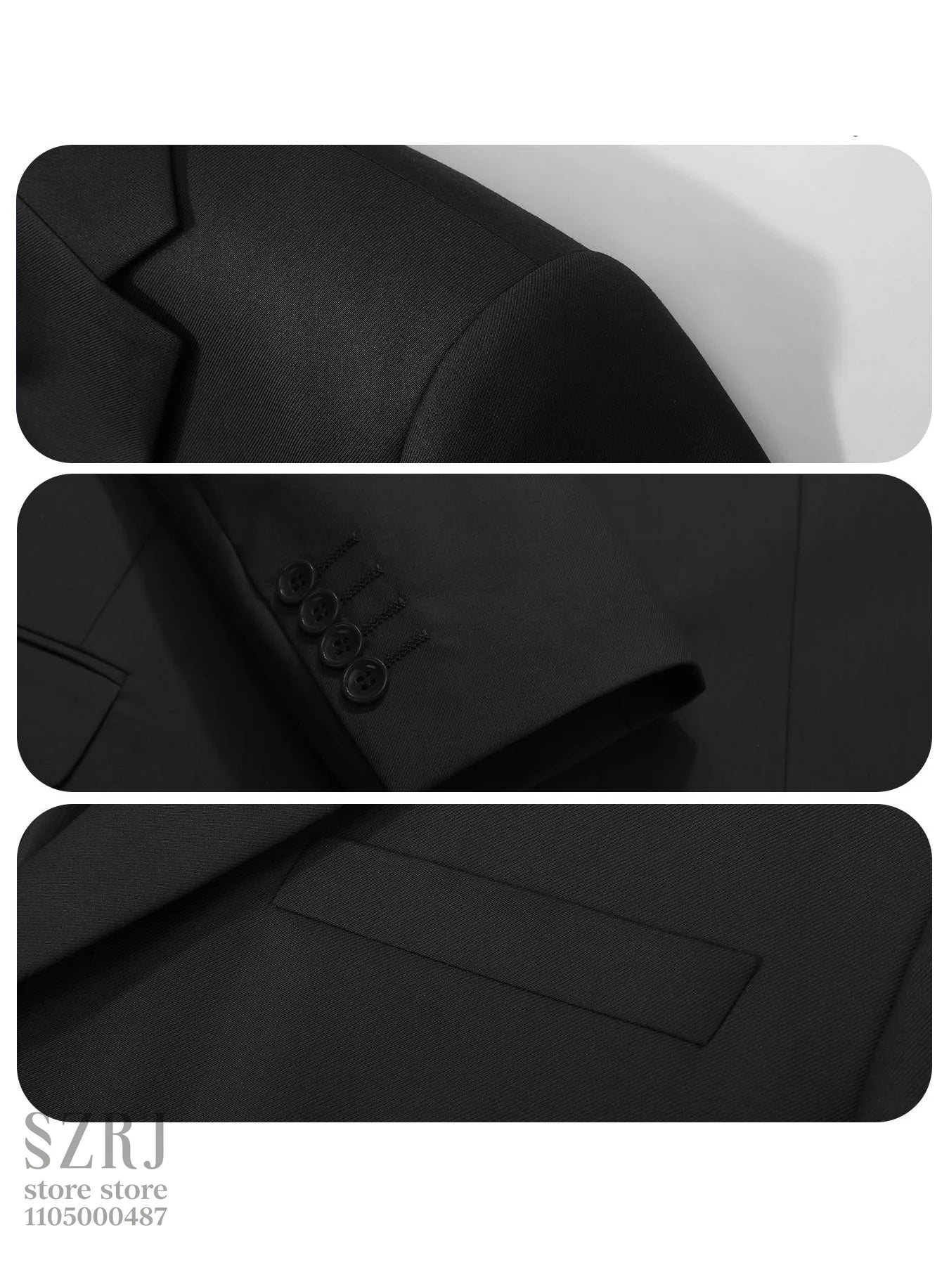 4pcs Men's Formal Suit Set: Tuxedo, Vest, Pants, Belt with .Classic Elegant Attire for Business, Party, Banquet, Job Interview