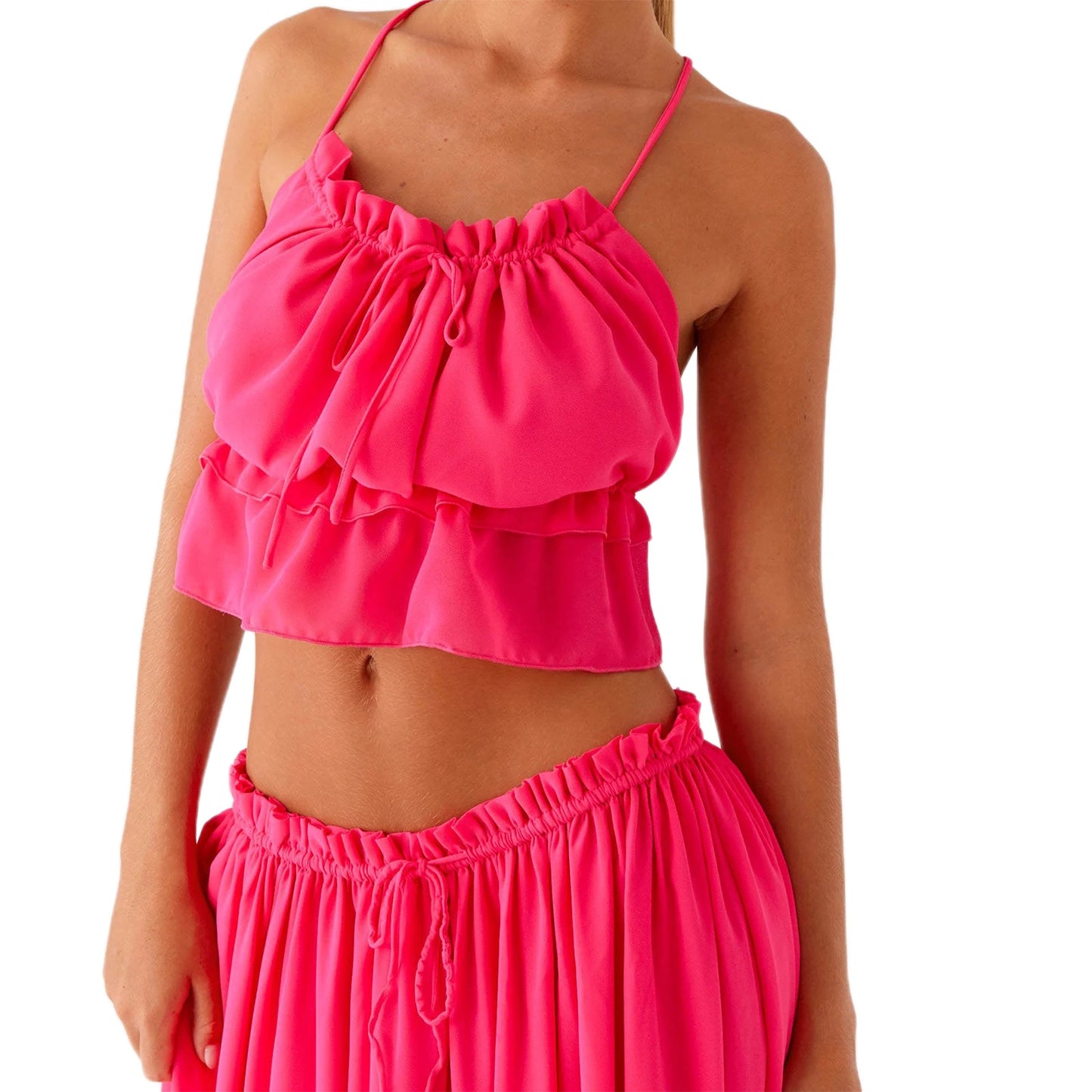 Women s Sexy V-Neck Sleeveless Crop Top with Lace Trim and Adjustable Spaghetti Straps for Beach Party Night Outfits