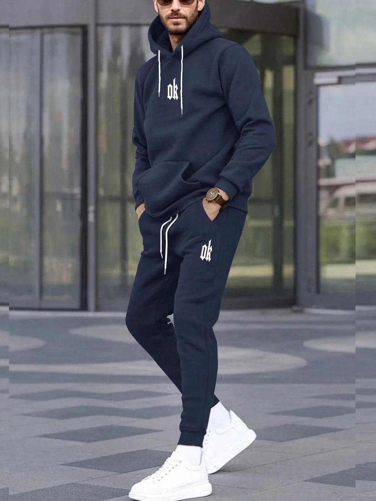 Autumn Winter Piece Set for men Drawstring Women's Tracksuit Hooded Suit Quality Comfortable Casual Pullover Fashion Daily