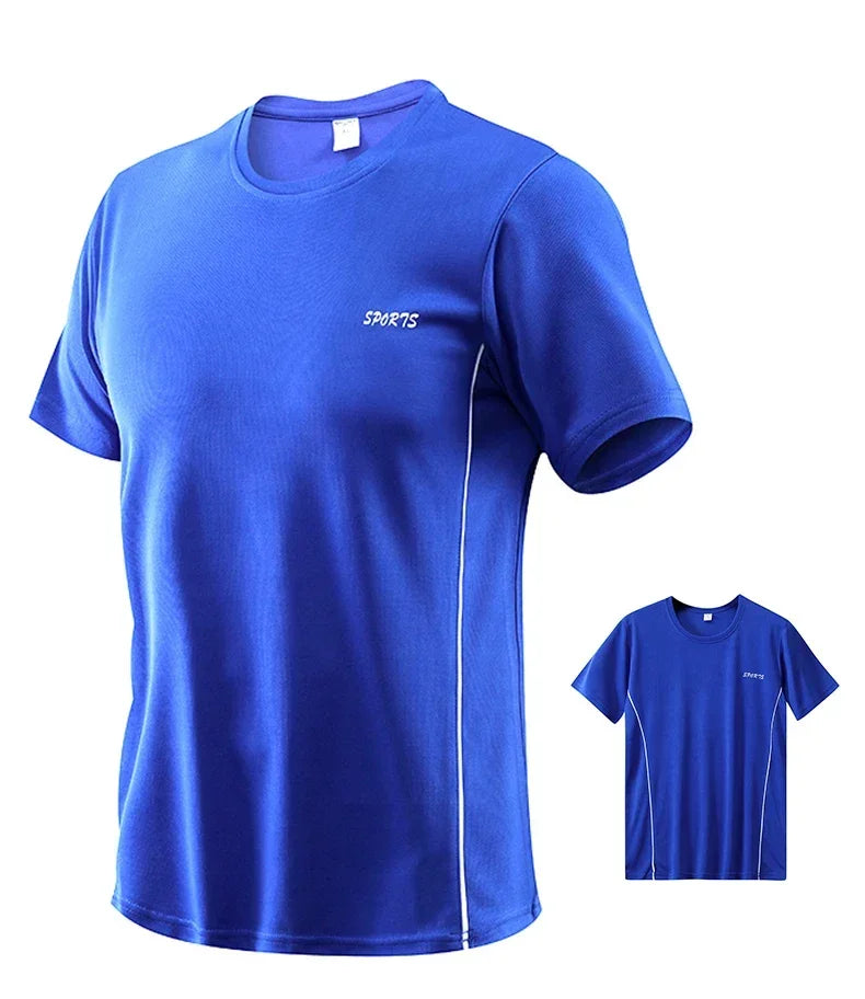 Men's Running Set Summer Quick Drying Sweat-absorbing Short Sleeved T-shirt Shorts Sports Suit Two-piece Set Men