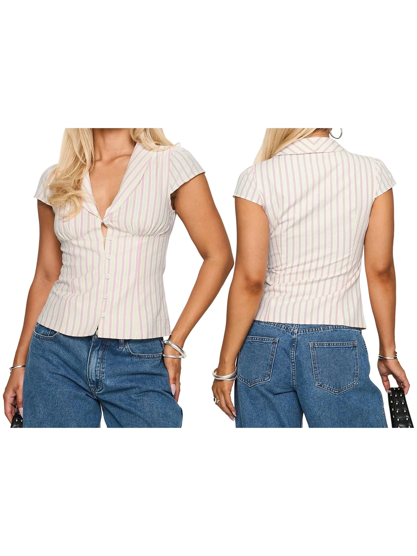 Women Floral Print Blouse Sleeveless Round Neck Ruffle Hem Button Down Casual Tank Top Summer Streetwear Fashion