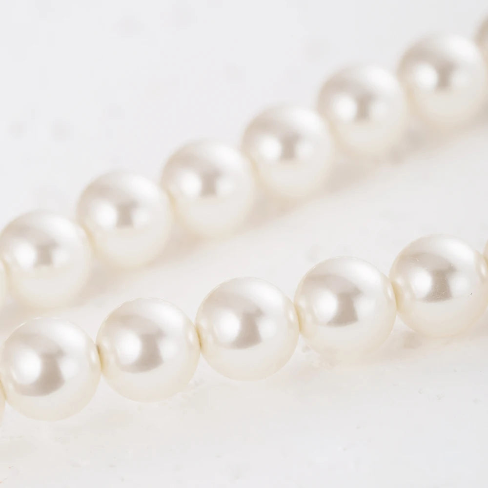 Vintage Red Shiny Crystal Pearl Necklace for Women Light Luxury S925 Sterling Silver Banquet Collarbone Sweater Chain USA Stock