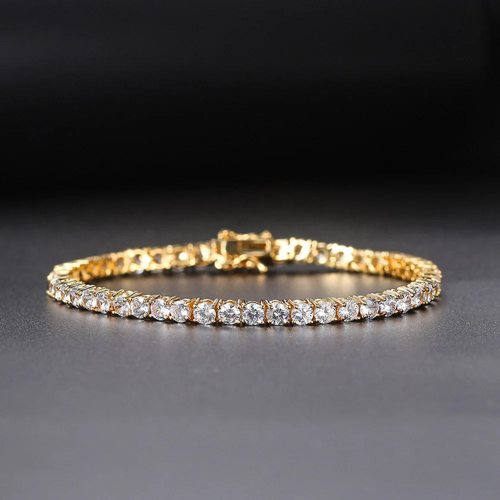 2-6.5mm Men Women Moissanite Tennis Chain Rose Yellow Moissanite Tennis Bracelet s925 Silver Tennis Chain For Women Men