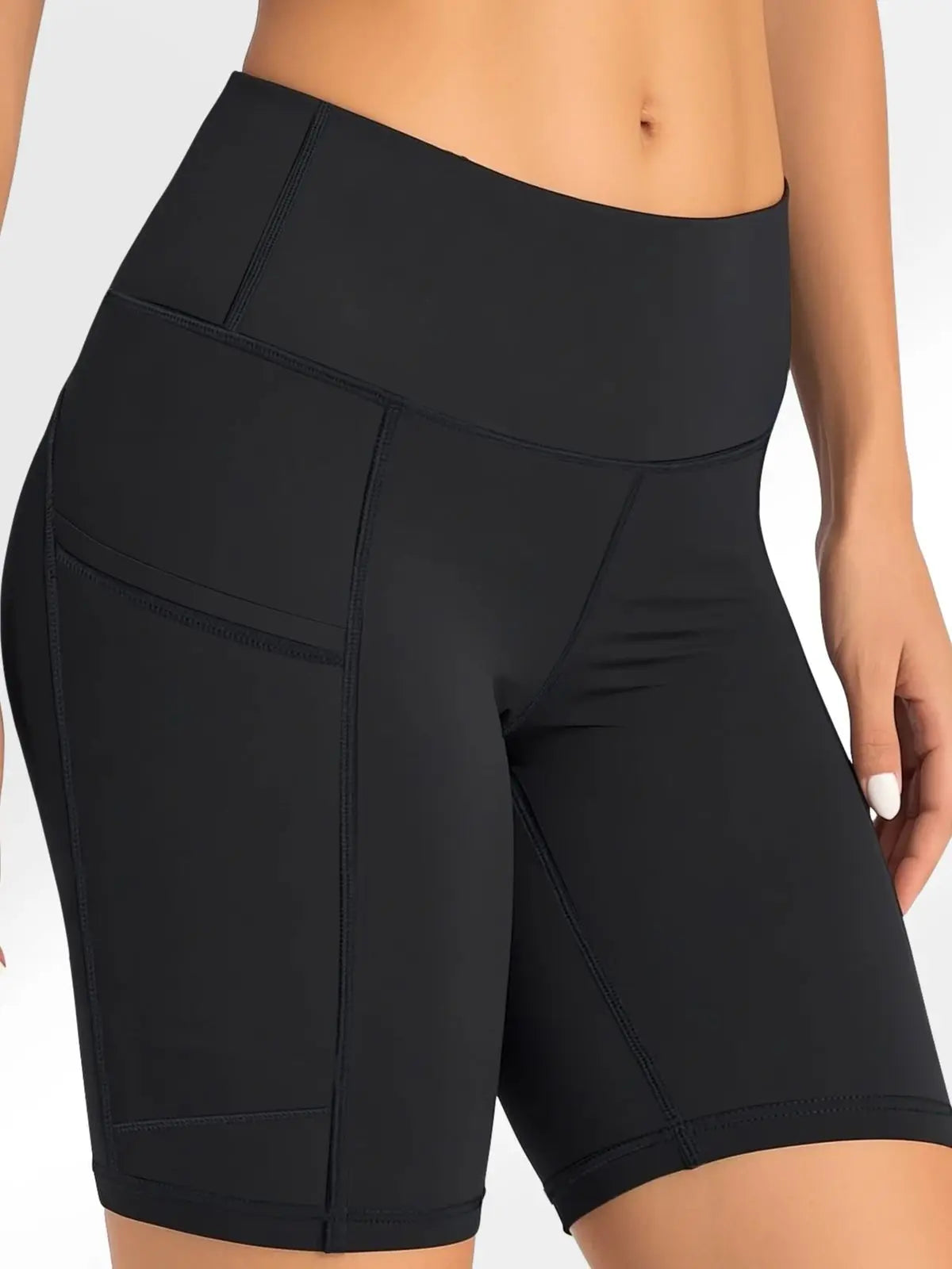 Women's sports leggings; fitness running shorts; breathable sports yoga leggings; with pockets, 5PCS