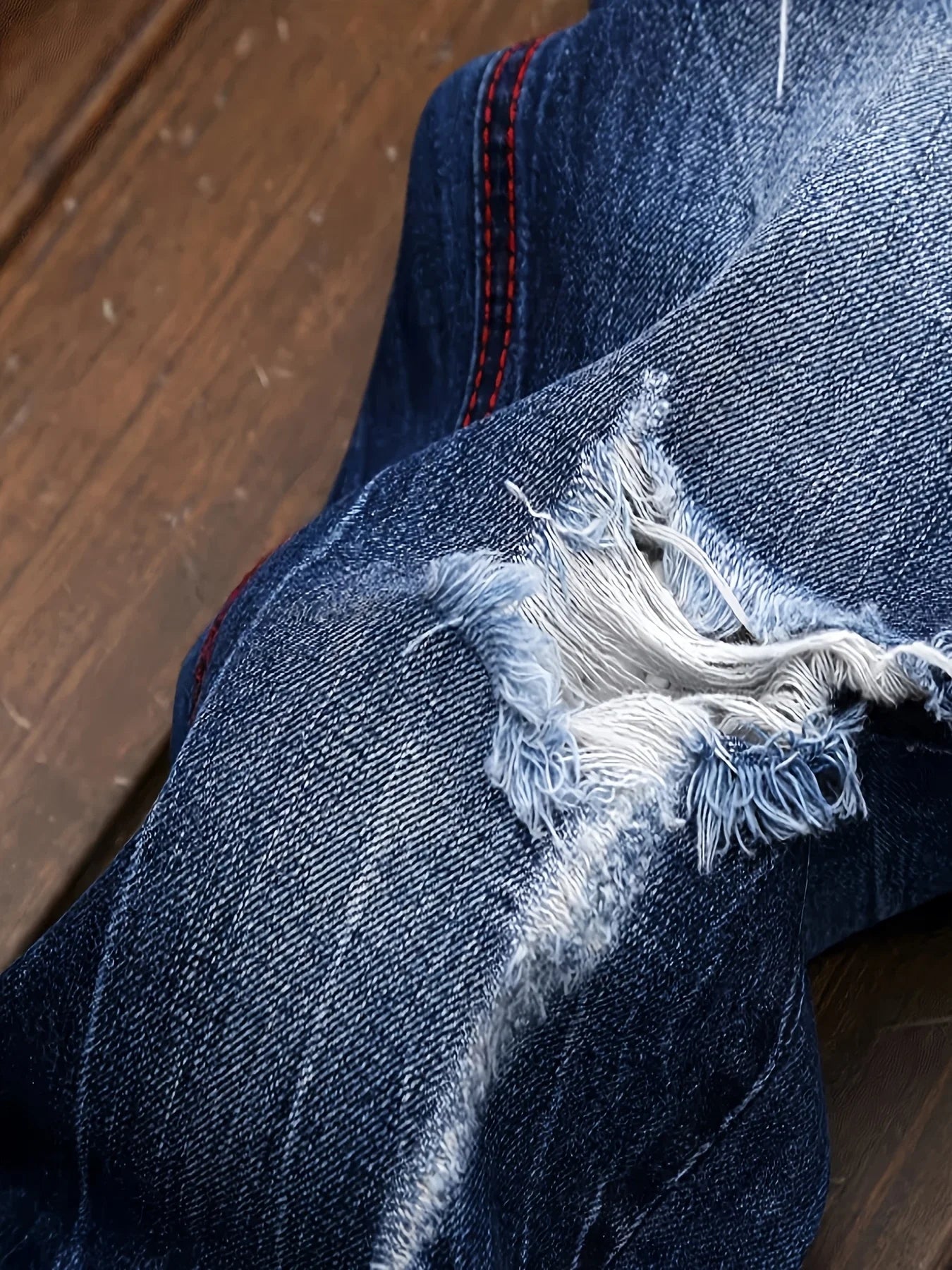 Men's Ripped Straight Jeans For Trendy Men Make Old Motorcycle Pants Jeans