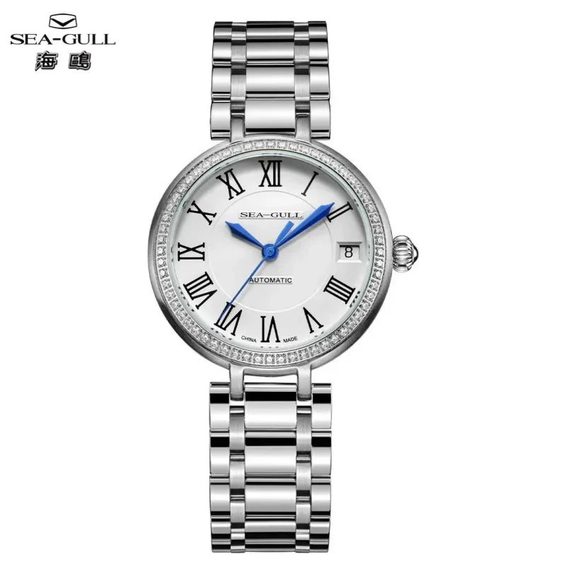 Seagull Reloj Fashion White Diamond Ladies Watch Top Brand Luxury Wrist Watch Simple Women Dress Watch Relogios Feminino 417L