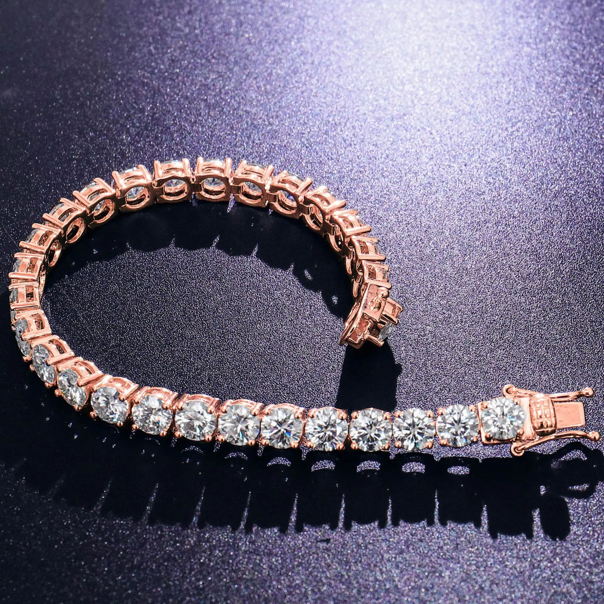 2-6.5mm Men Women Moissanite Tennis Chain Rose Yellow Moissanite Tennis Bracelet s925 Silver Tennis Chain For Women Men