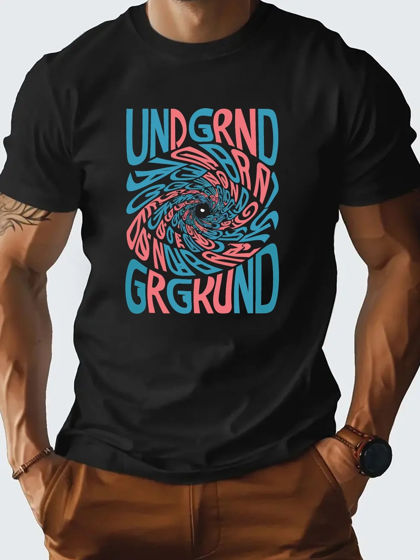 Fashion Print Cotton short-sleeved T-shirt American fashion trendy brand printed bottoming shirt for men and teenagers spring an