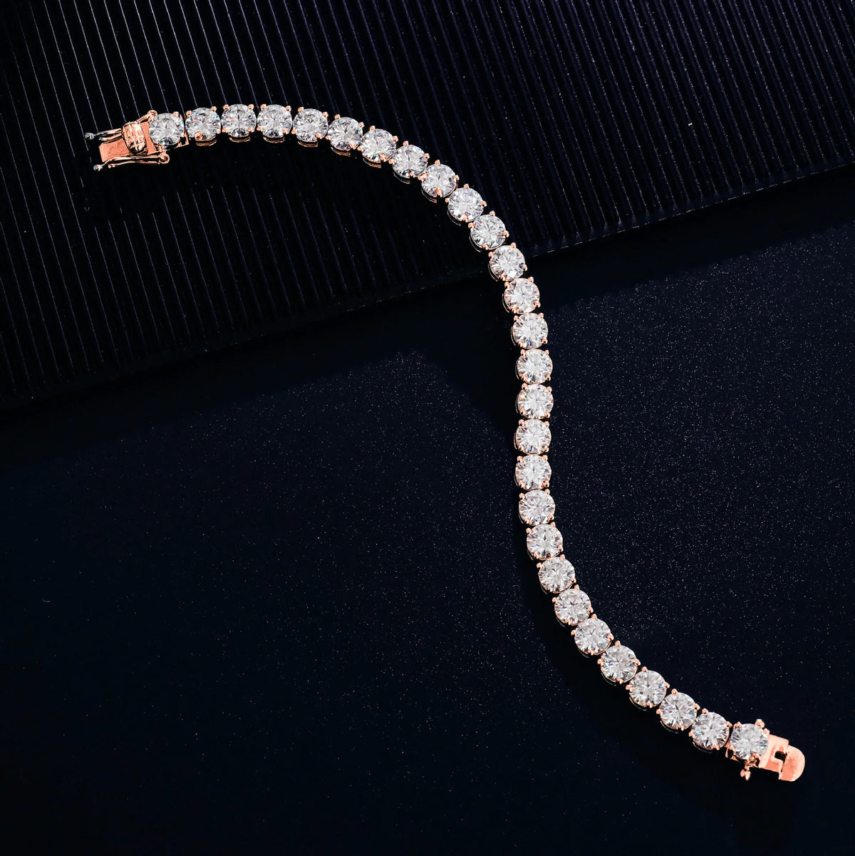 2-6.5mm Men Women Moissanite Tennis Chain Rose Yellow Moissanite Tennis Bracelet s925 Silver Tennis Chain For Women Men