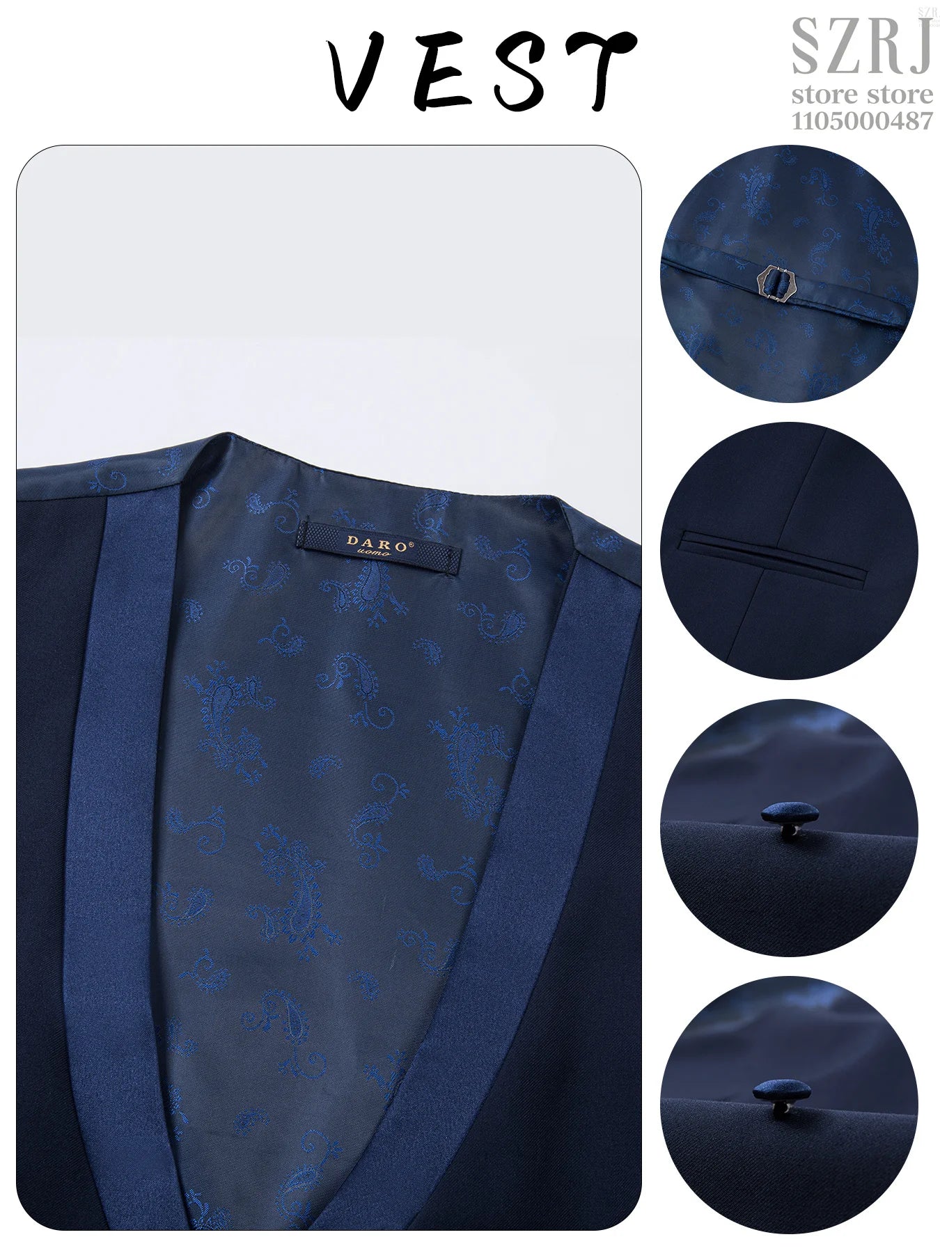 Men's 3 - Piece Suit Set, Featuring Decorative Lapel Design, Includes Jacket, Vest & Pants, Ideal for Formal Occasions,Wedding