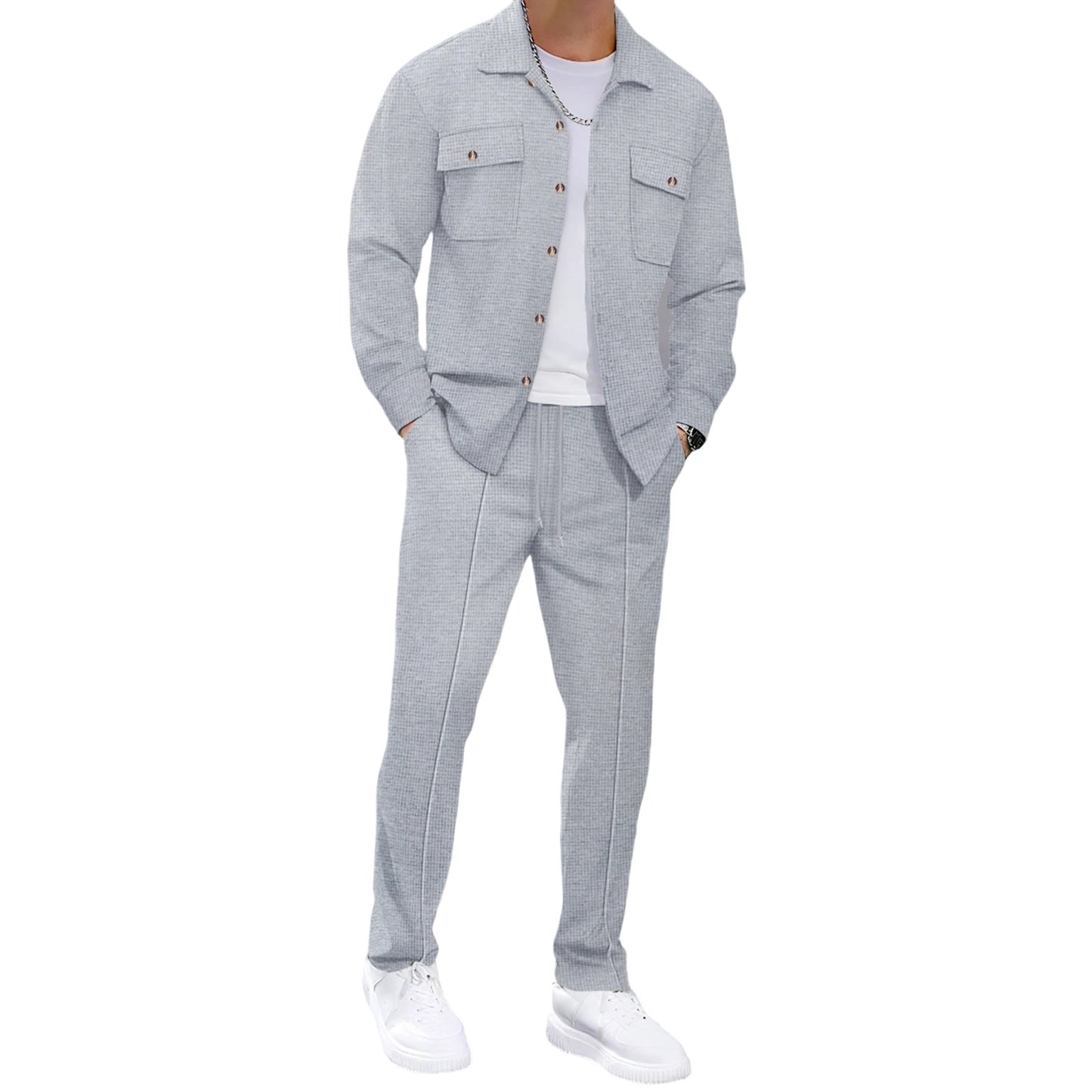 Men s 2-Piece Suit  Fit Blazer with Matching Trousers Formal Business Attire for Fall Events and Occasions