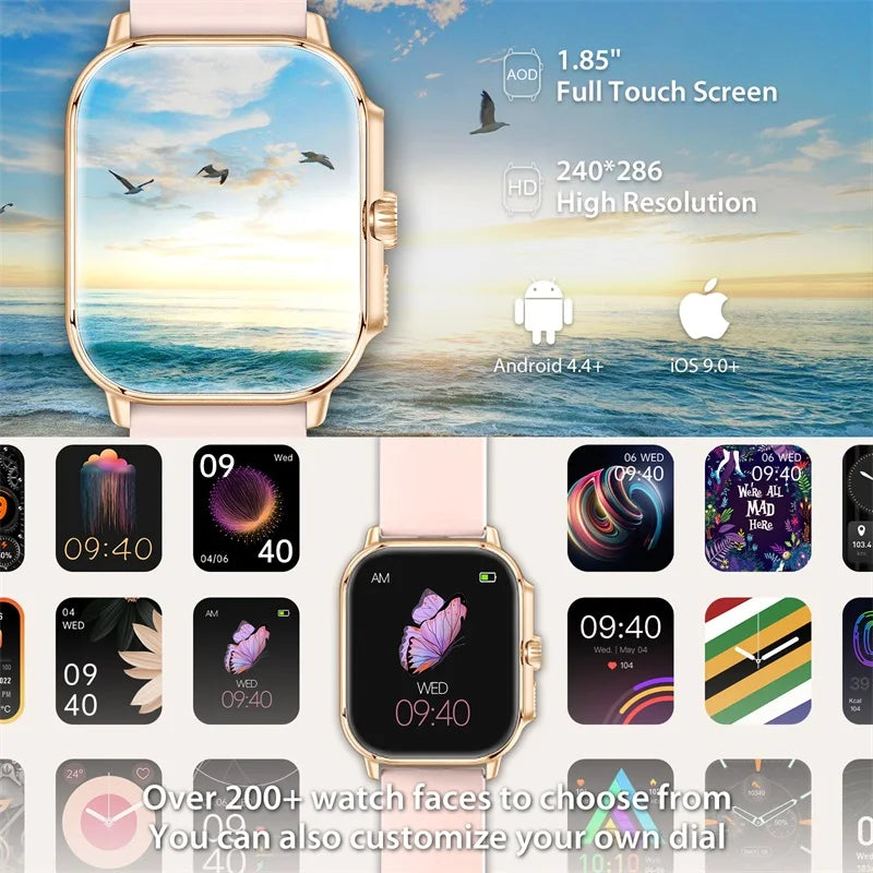1.95 Inch Large Screen Women Outdoor Sports Smartwatch Plus - Touchscreen, Motion Tracking, Wireless Connectivity