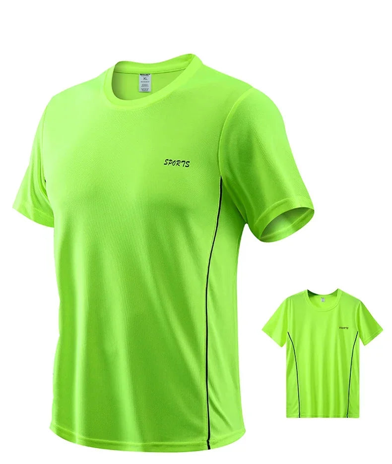 Men's Running Set Summer Quick Drying Sweat-absorbing Short Sleeved T-shirt Shorts Sports Suit Two-piece Set Men