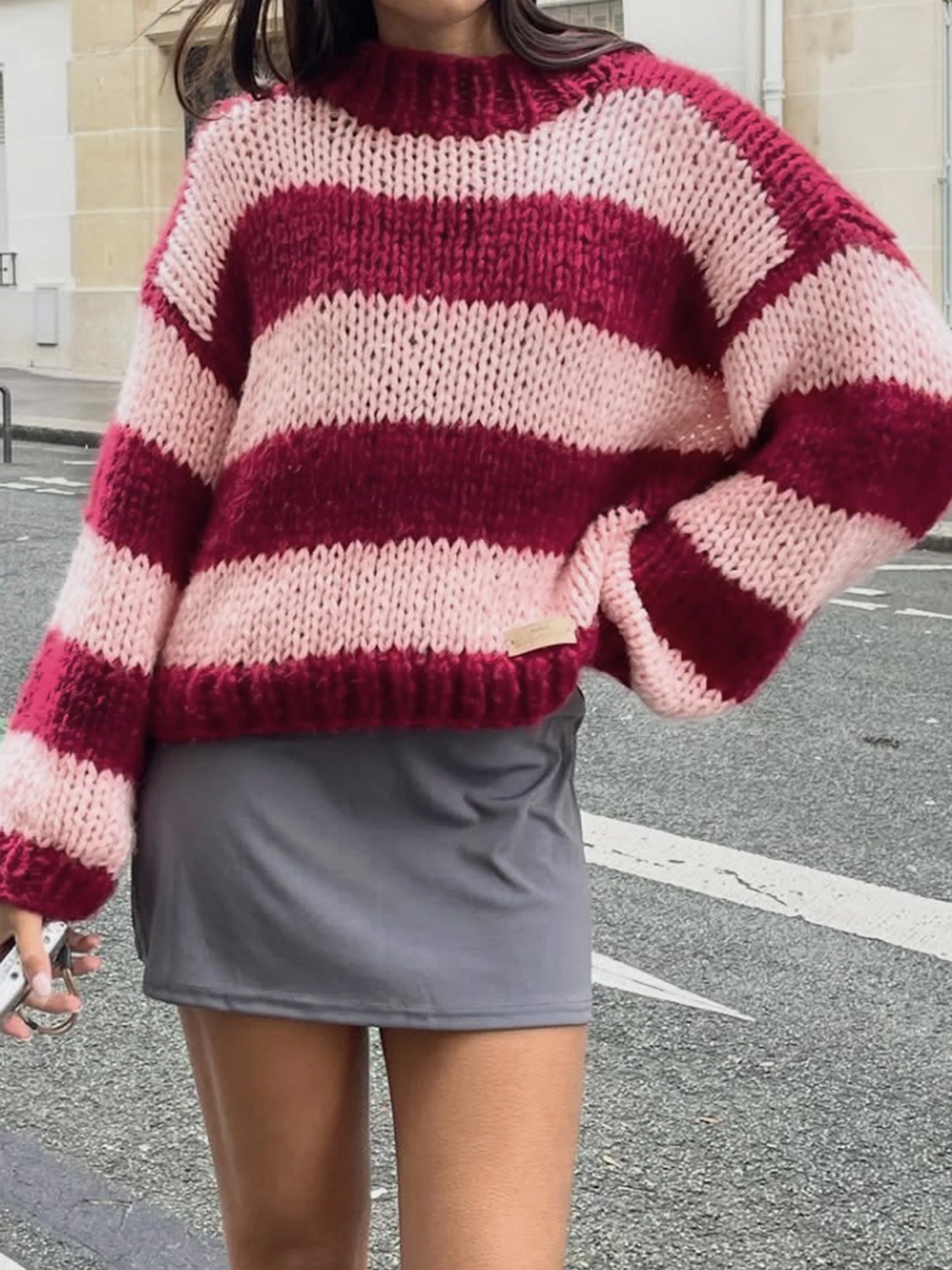 Women s Cozy Cable Knit Pullover Sweater with Turtleneck and Ribbed Trim for Fall Winter Fashion Style